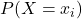 P(X=x_i)